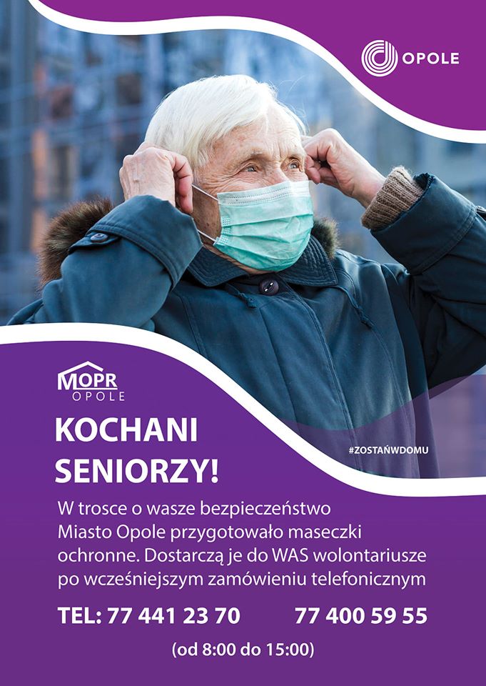 Maseczki dla seniorów plakat