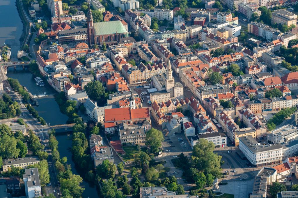 panorama lotnicza Opola