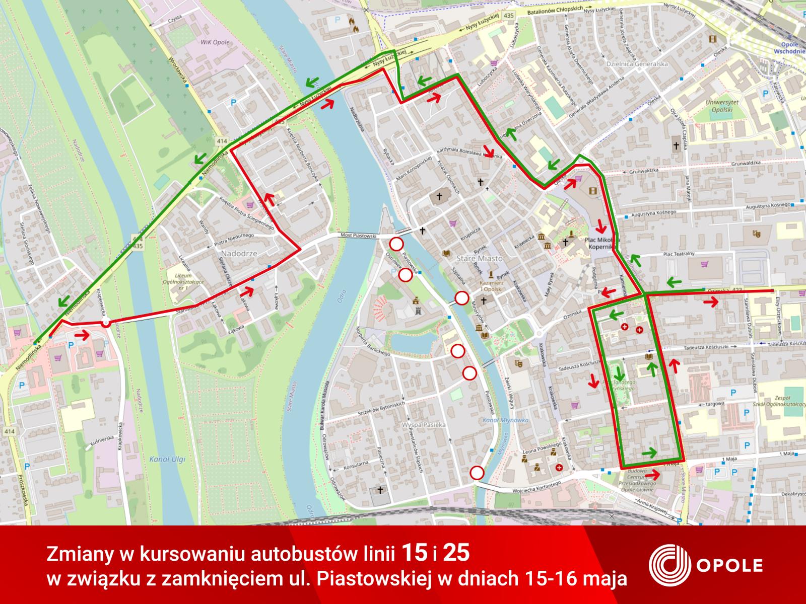mapa sytuacyjna - zmiana linii 15, 25