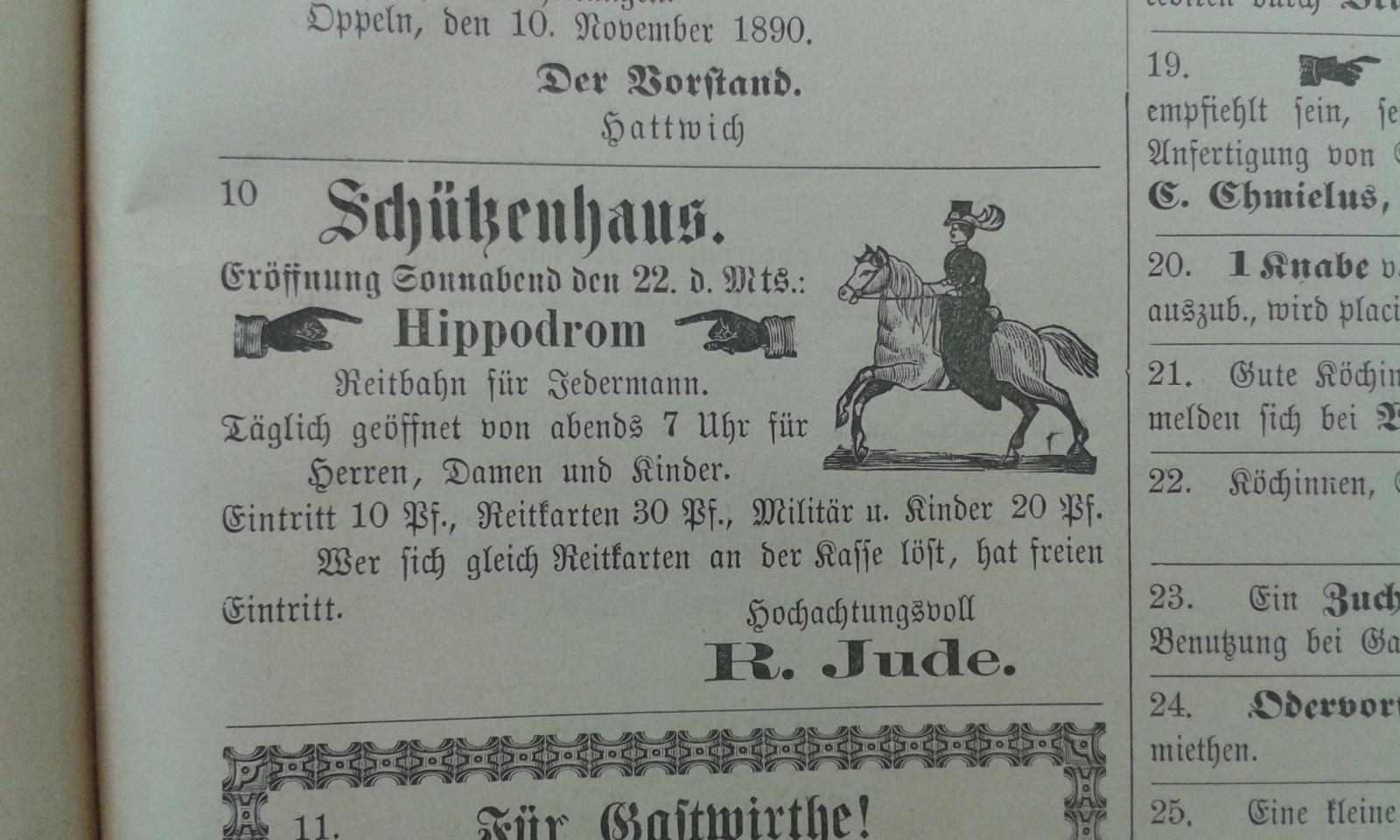 Ogłoszenie, jazda konna