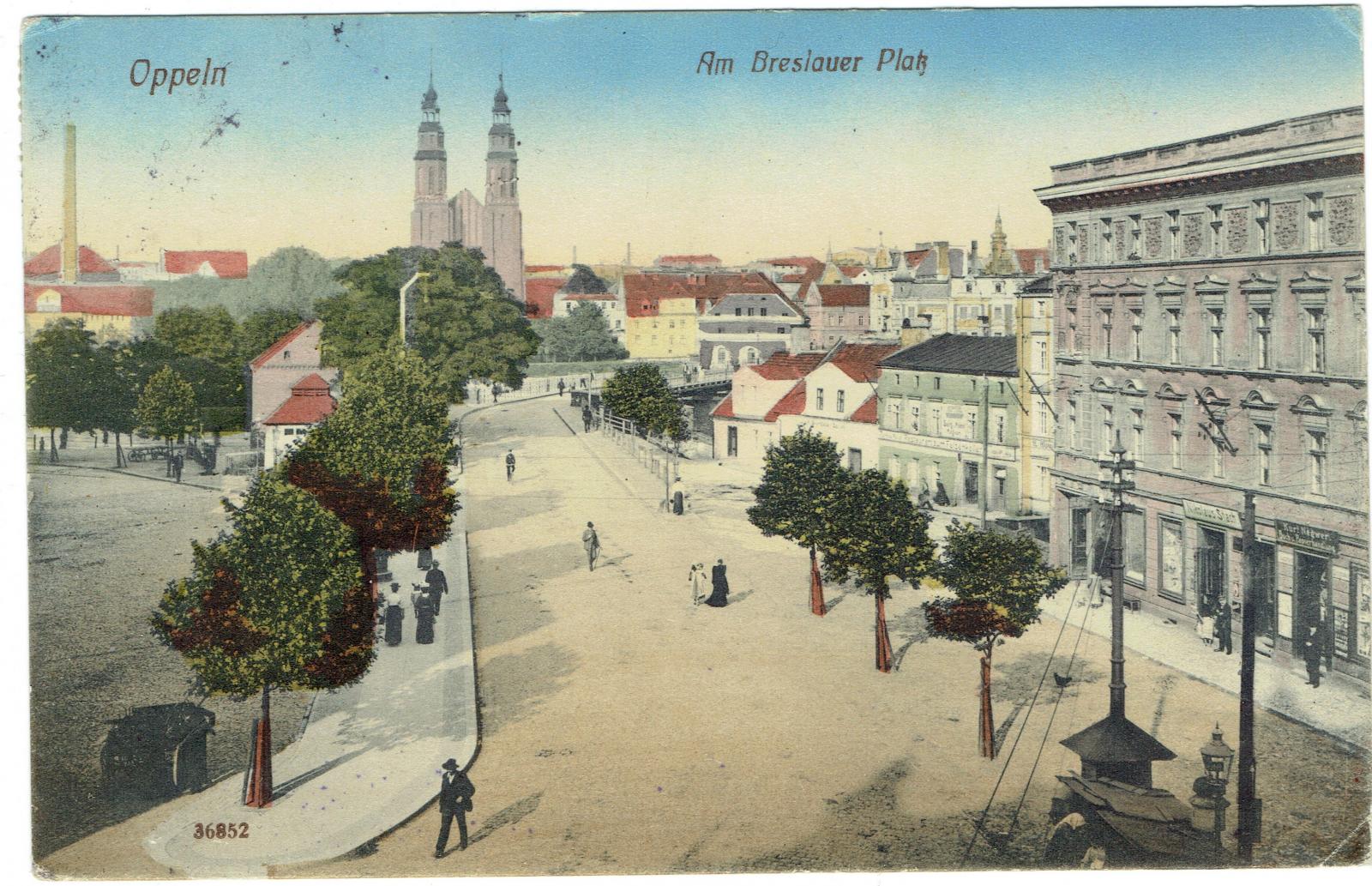 Plac J. Piłsudskiego (Breslauerplatz), karta pocztowa, wyd. Reinicke & Rubin, Drezno, ok. 1913 rok.