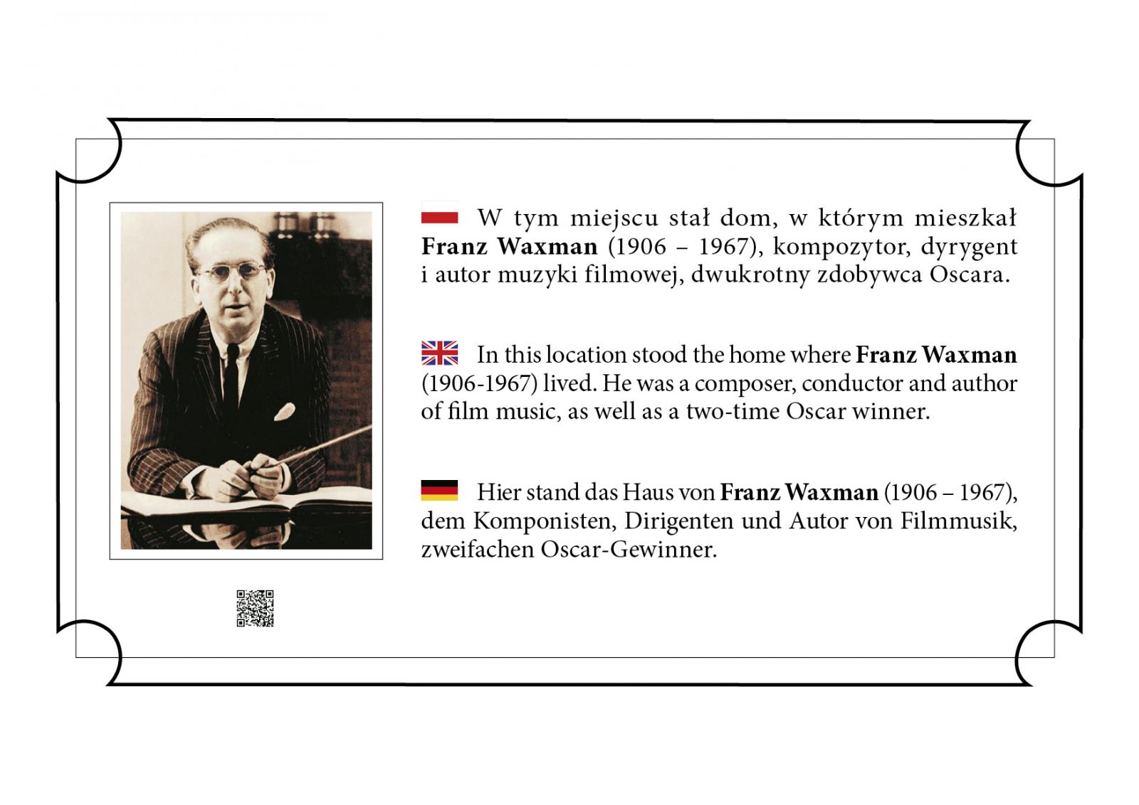 Franz Waxman tablica