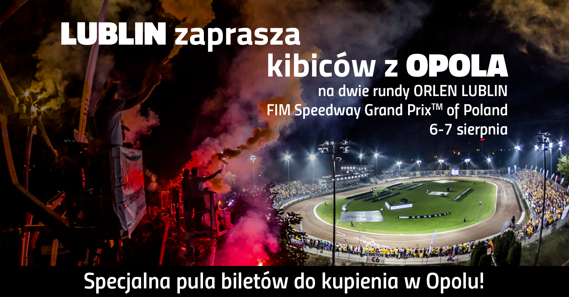 Lublin zaprasza fanów żużla z Opola baner