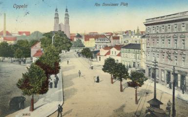 Plac J. Piłsudskiego (Breslauerplatz), karta pocztowa, wyd. Reinicke & Rubin, Drezno, ok. 1913 rok.