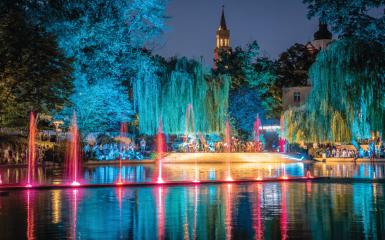 Grająca fontanna na stawku Barlickiego