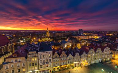 Wieża Piastowska - zachód słońca