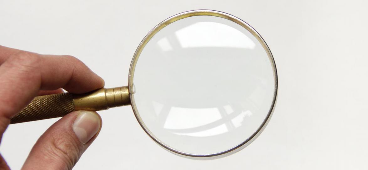 Dłoń z lupą