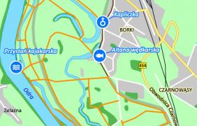 Mapa - starorzecza Odry w Borkach Mapa - starorzecza Odry w Borkach