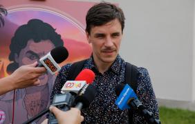 mural Krzysztofa Krawczyka- konferencja prasowa